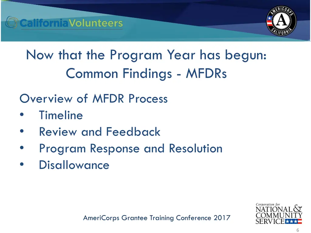 now that the program year has begun common