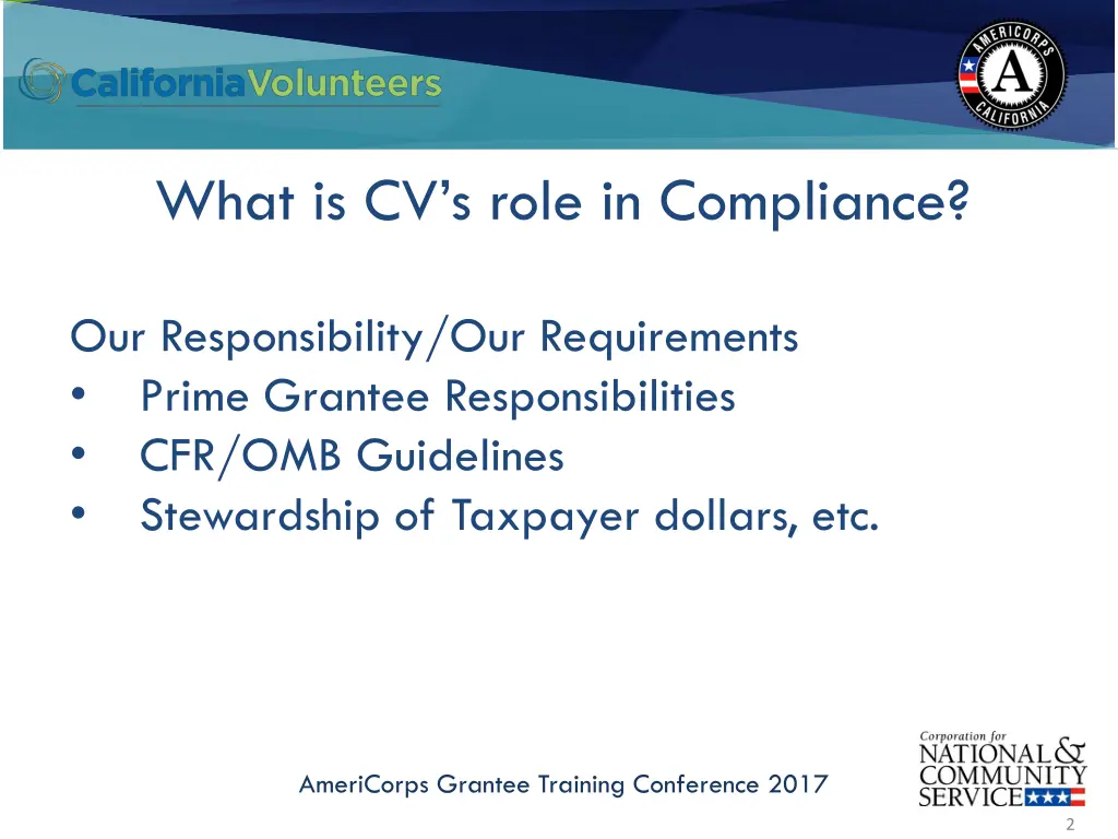 what is cv s role in compliance
