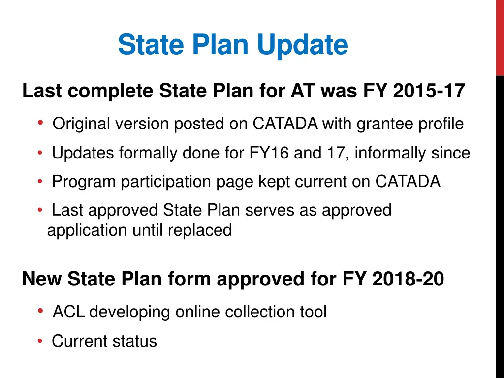 state plan update