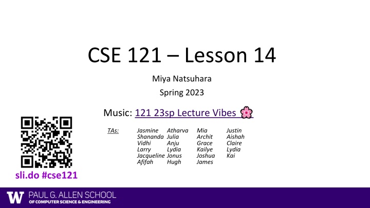 cse 121 lesson 14