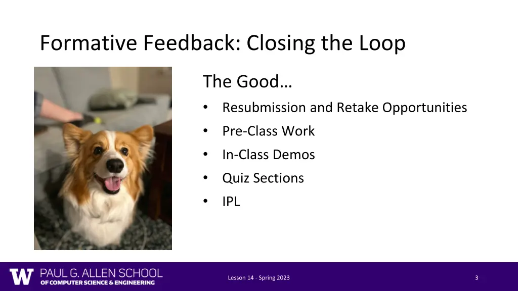 formative feedback closing the loop
