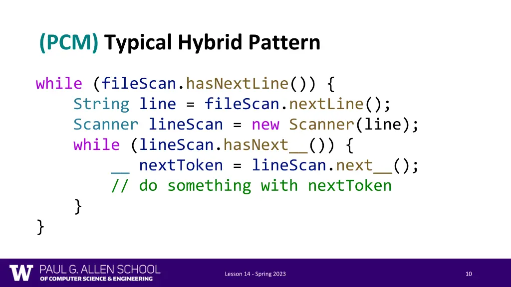 pcm typical hybrid pattern