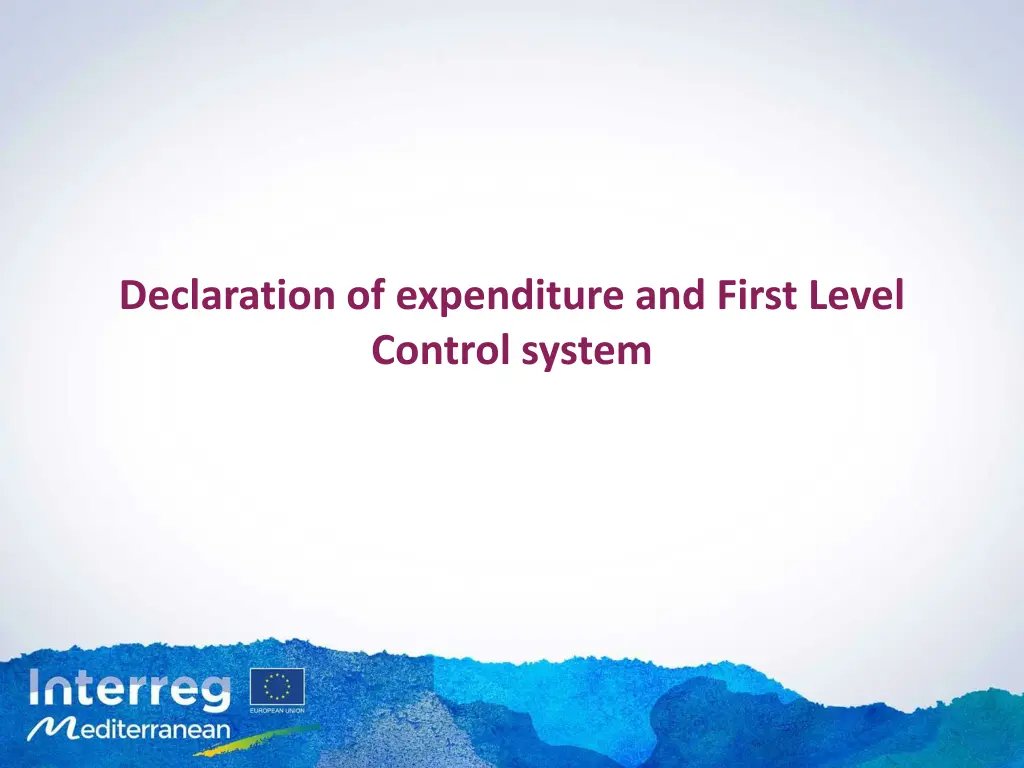 declaration of expenditure and first level