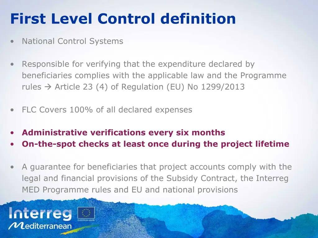 first level control definition