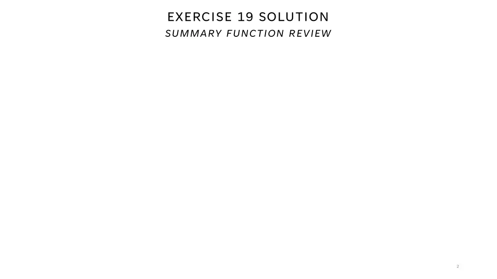 exercise 19 solution summary function review