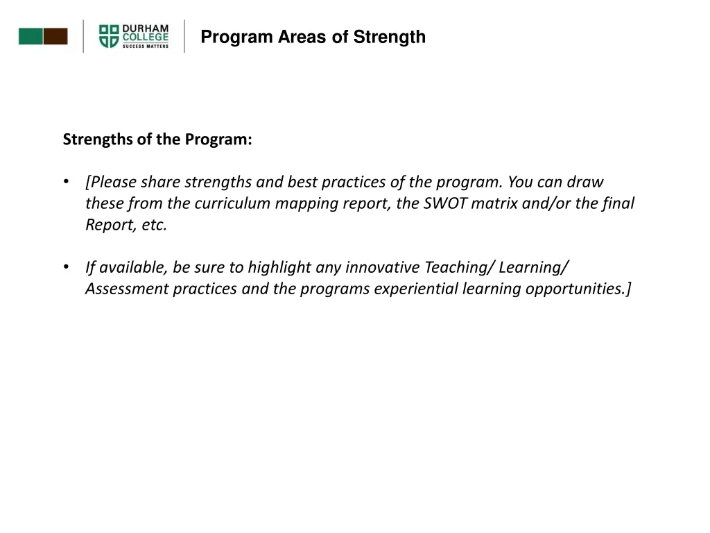 program areas of strength
