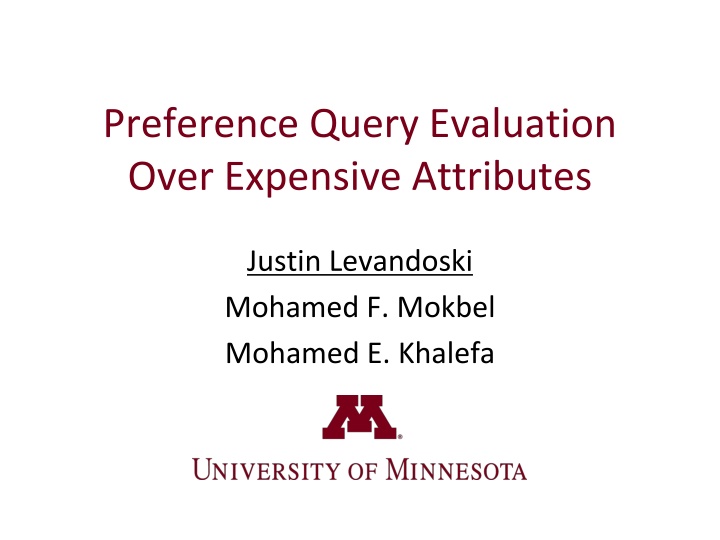 preference query evaluation over expensive
