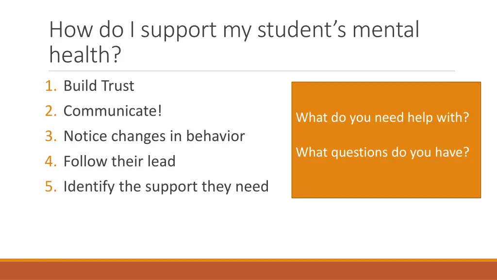how do i support my student s mental health