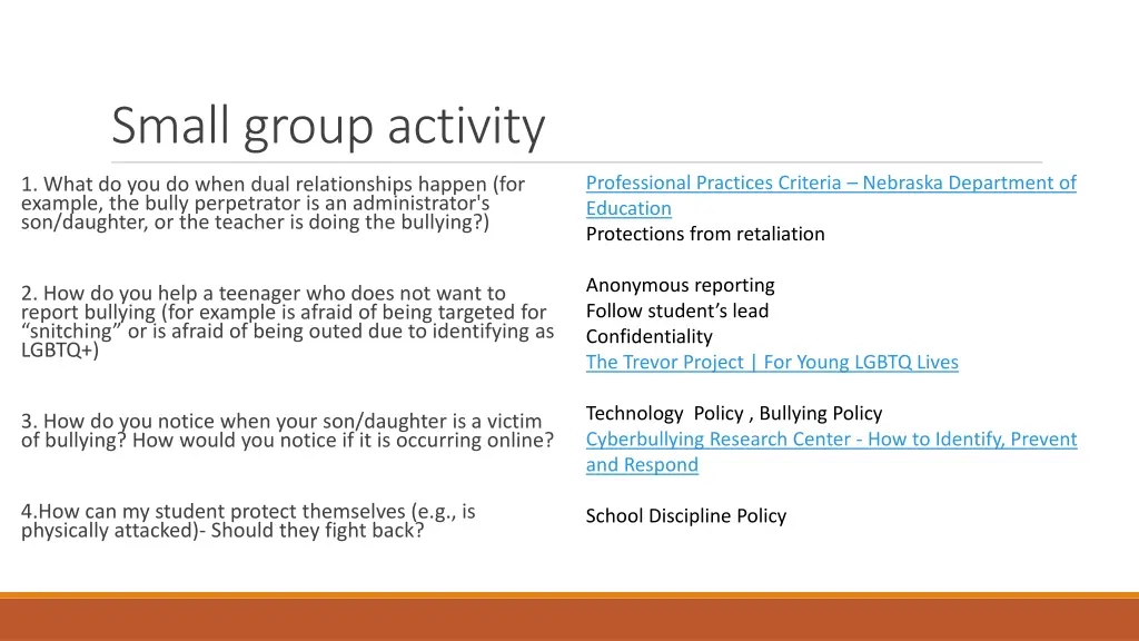 small group activity