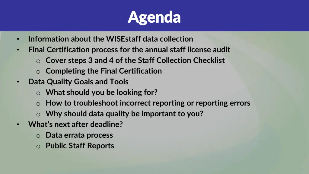 agenda agenda