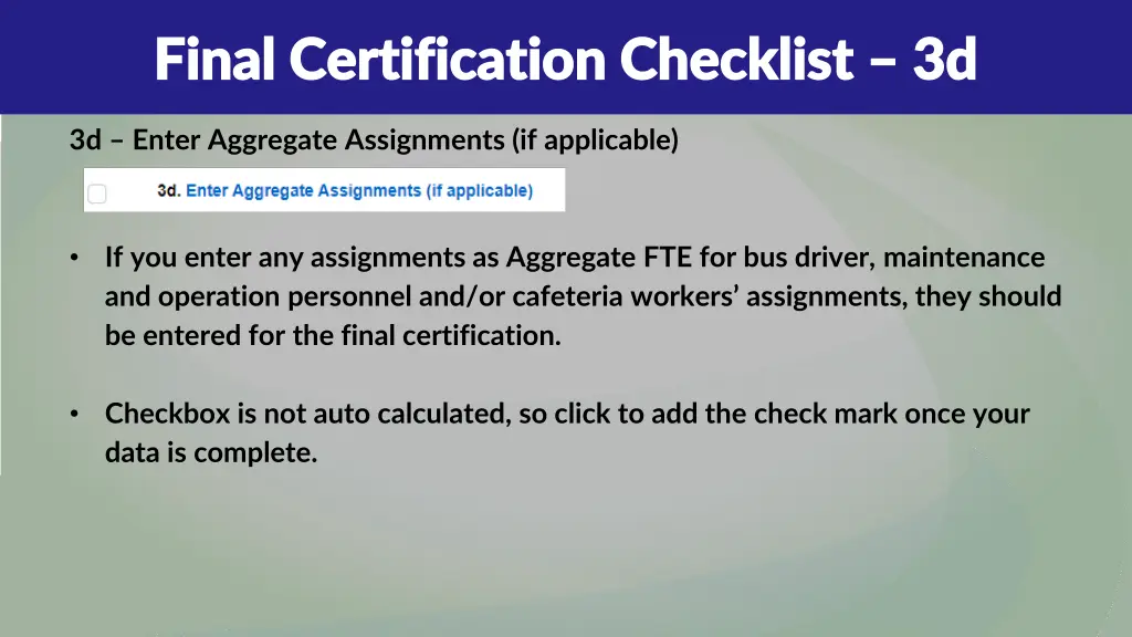 final certification checklist final certification 11