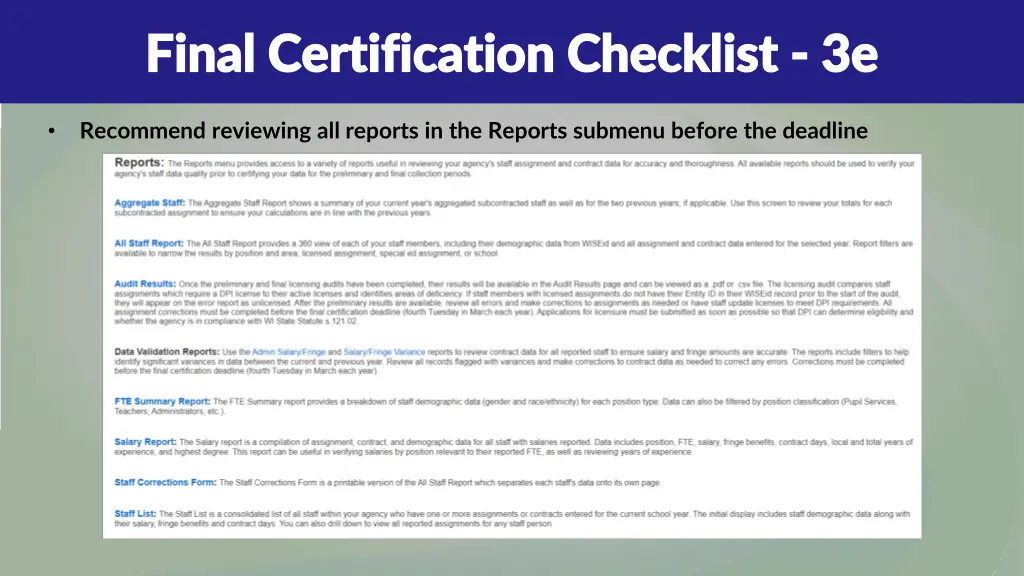 final certification checklist final certification 13