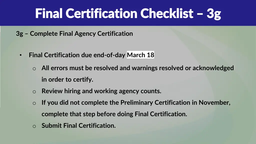 final certification checklist final certification 15