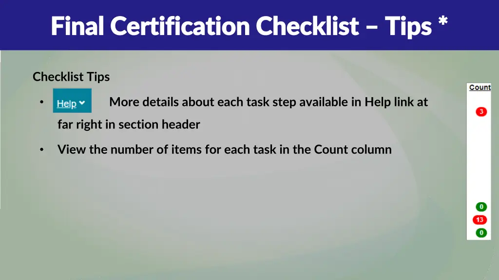final certification checklist final certification 2