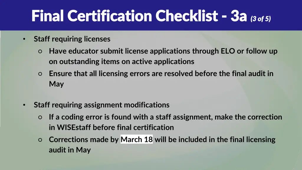 final certification checklist final certification 5