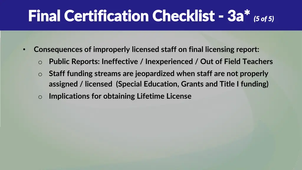 final certification checklist final certification 7
