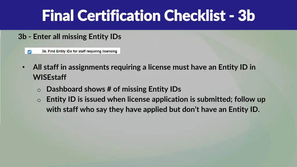 final certification checklist final certification 8