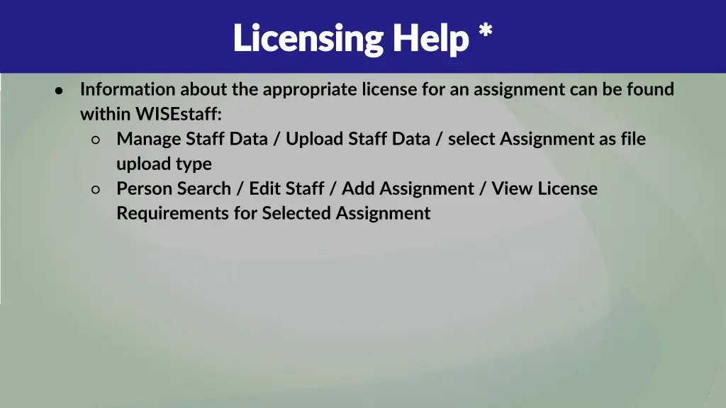licensing help licensing help
