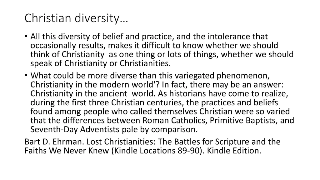 christian diversity
