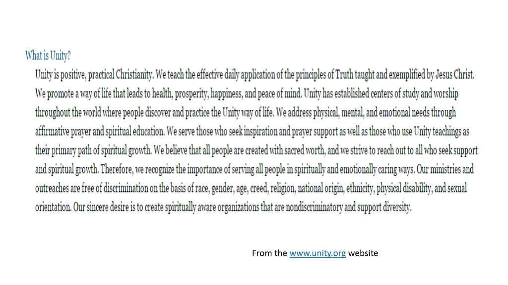 from the www unity org website