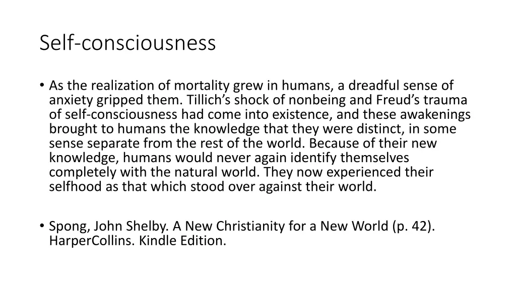 self consciousness