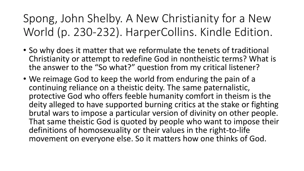 spong john shelby a new christianity