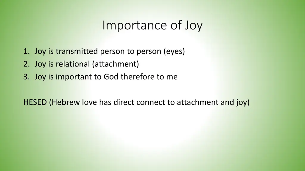 importance of joy