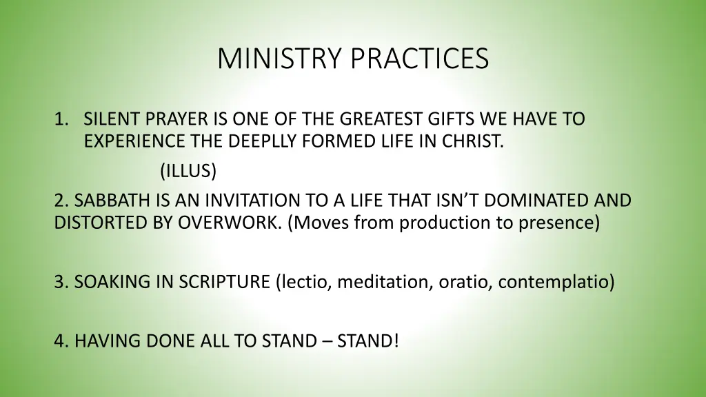 ministry practices