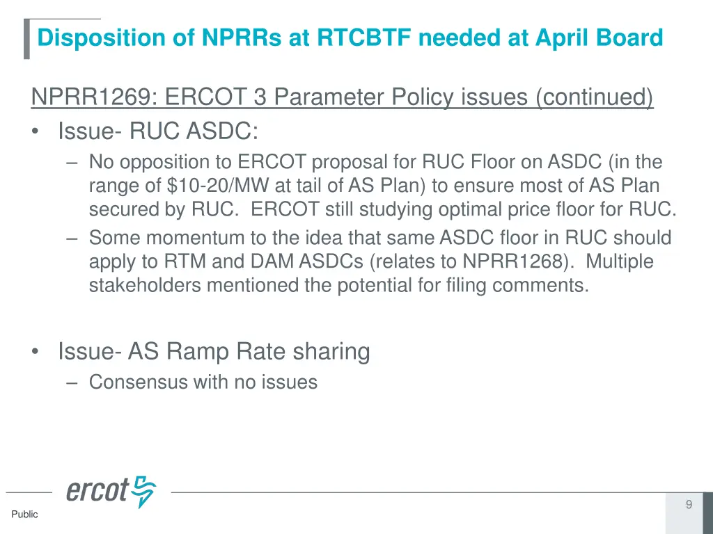 disposition of nprrs at rtcbtf needed at april 2