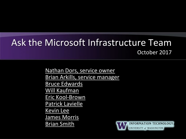 ask the microsoft infrastructure team