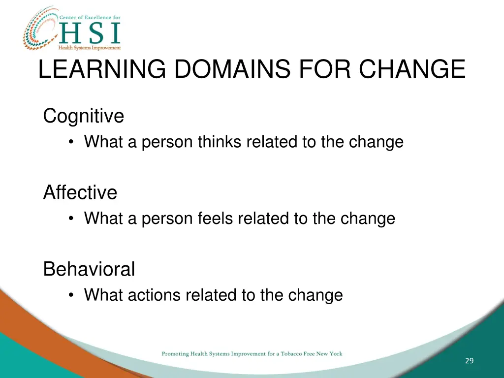 learning domains for change