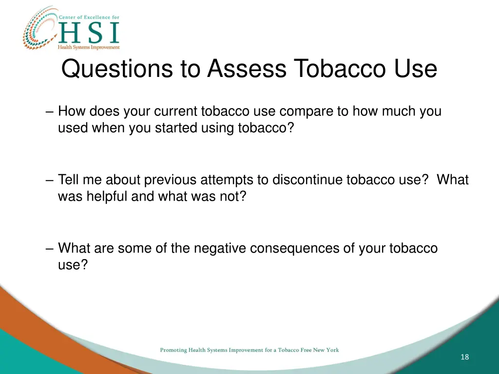 questions to assess tobacco use 1