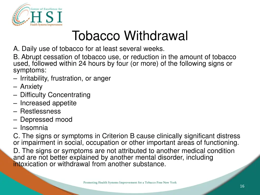 tobacco withdrawal