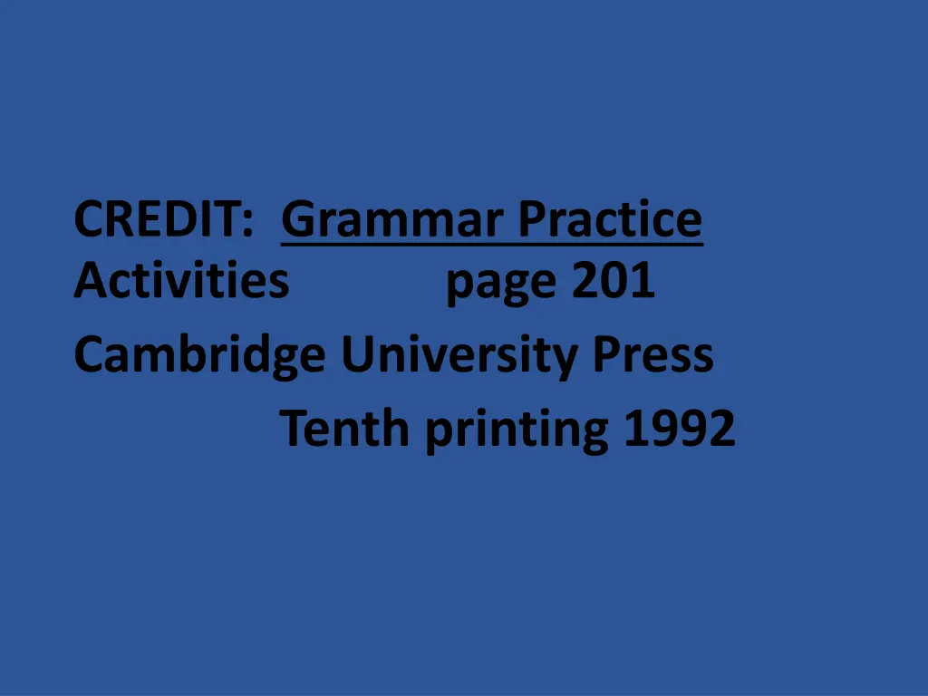 credit grammar practice activities page
