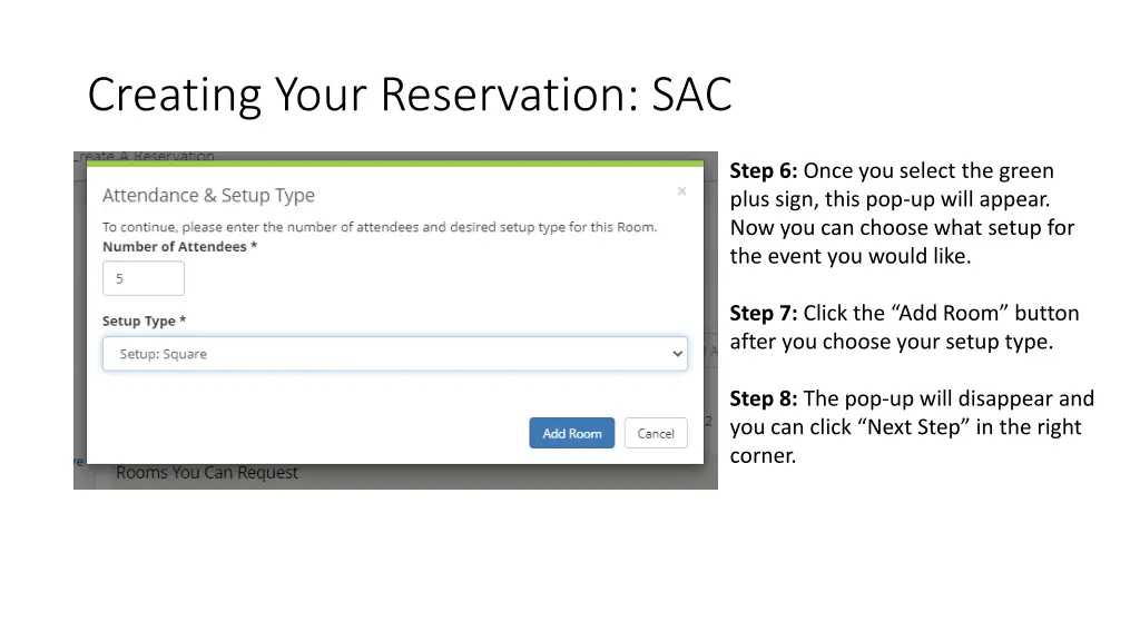 creating your reservation sac 2