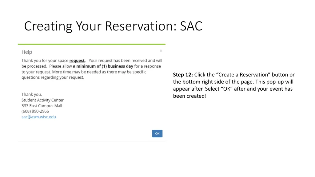 creating your reservation sac 4