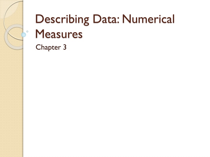 describing data numerical measures chapter 3