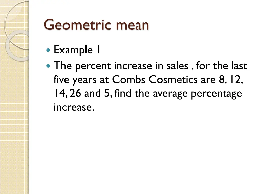 geometric mean