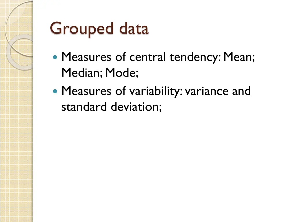 grouped data