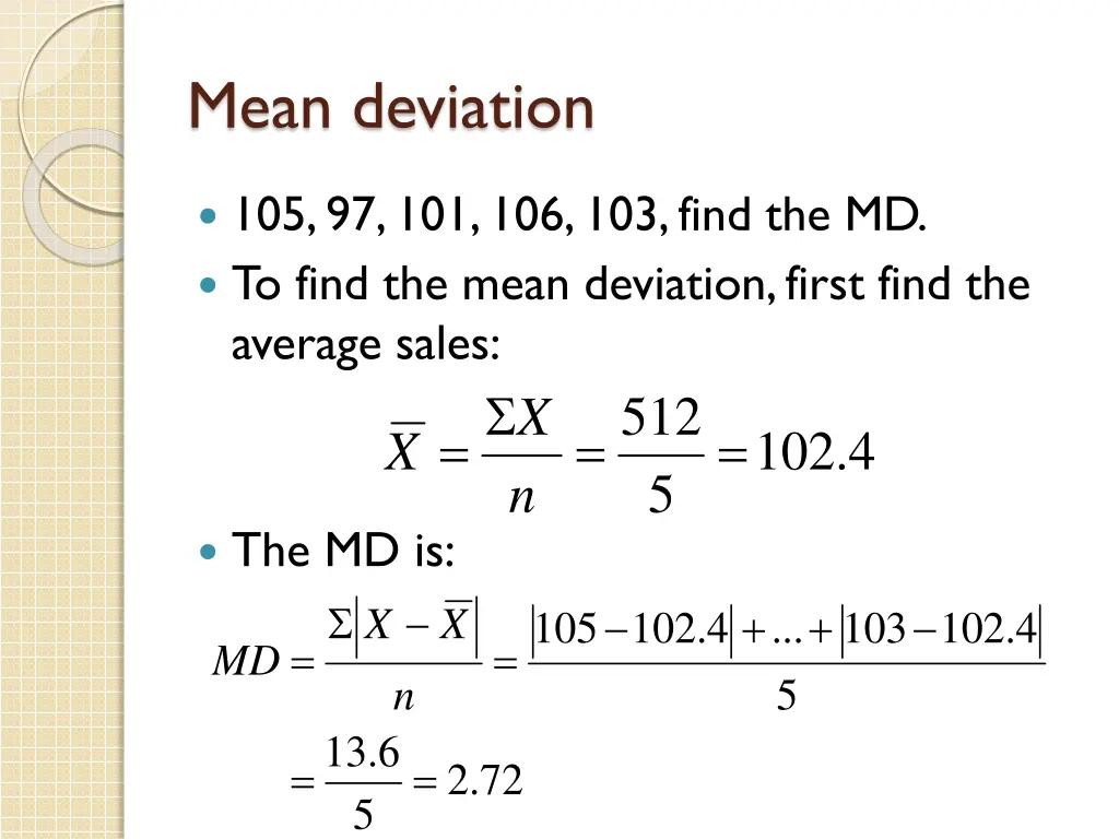 mean deviation