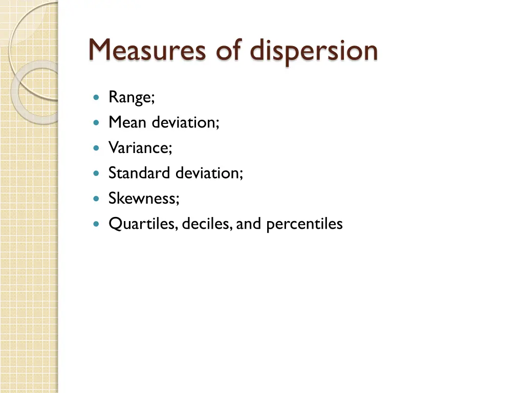 measures of dispersion