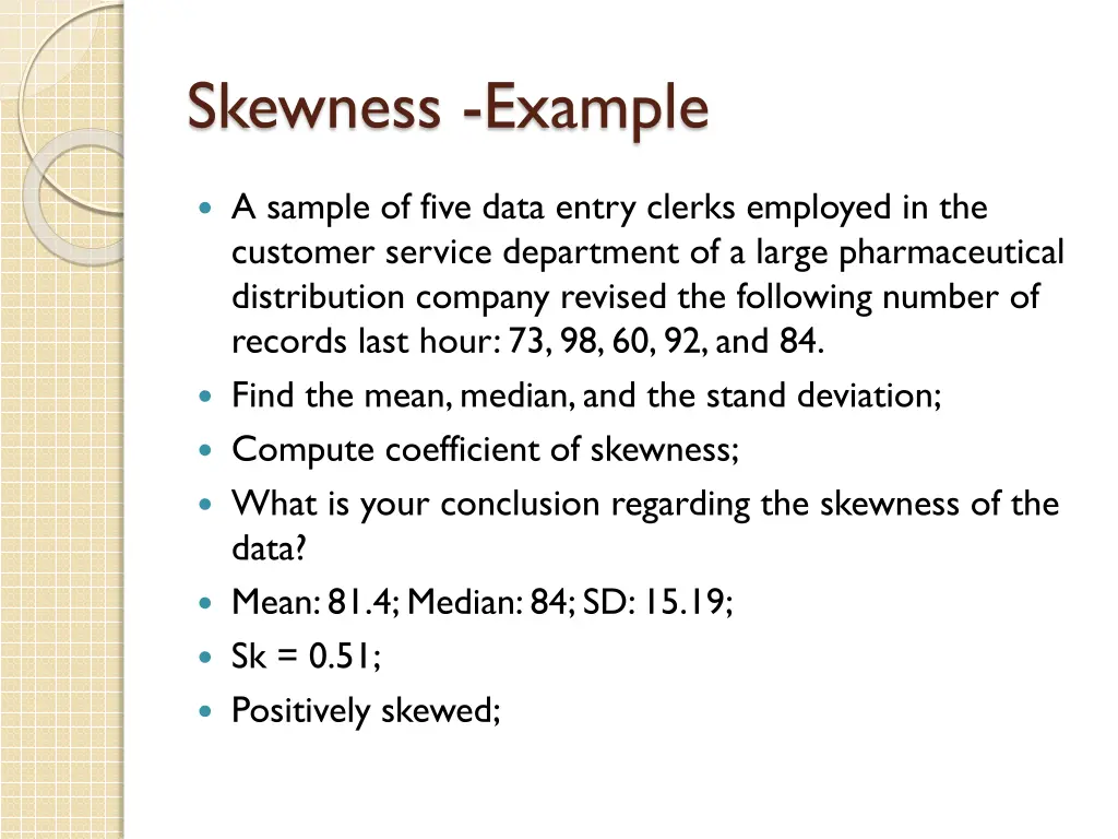 skewness example