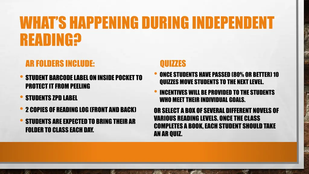 what s happening during independent reading