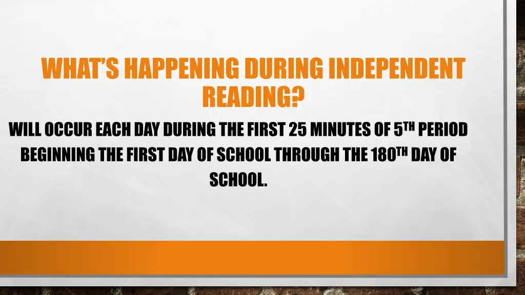 what s happening during independent reading will