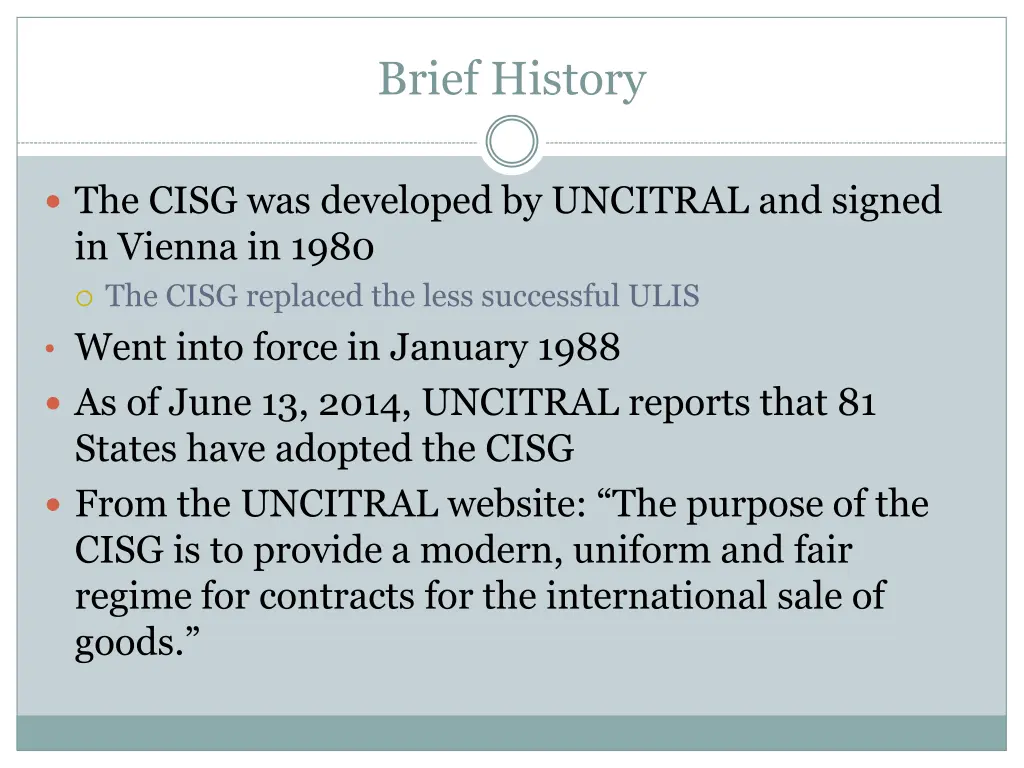 brief history