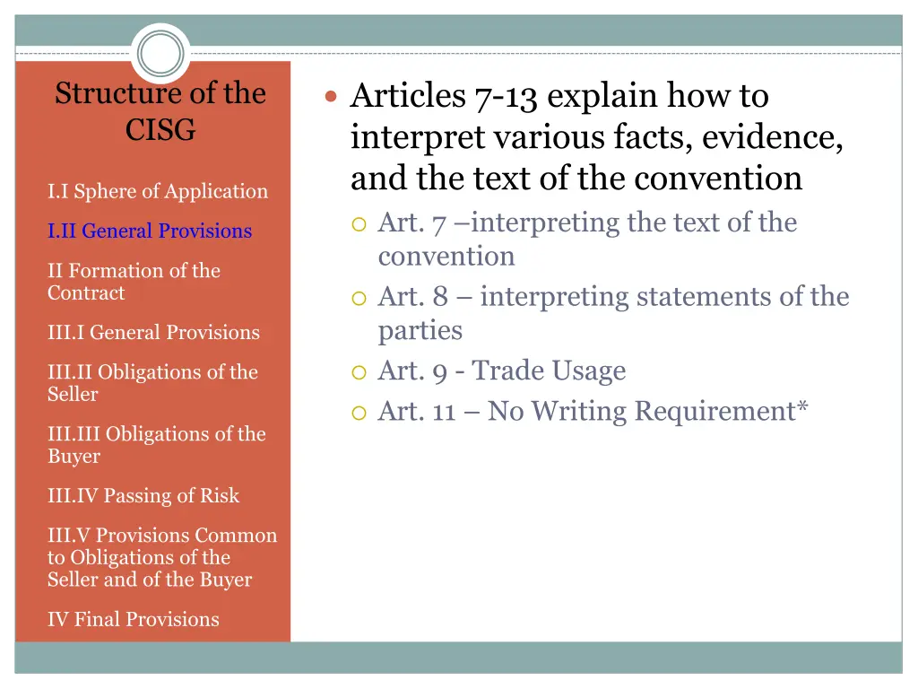 structure of the cisg 1