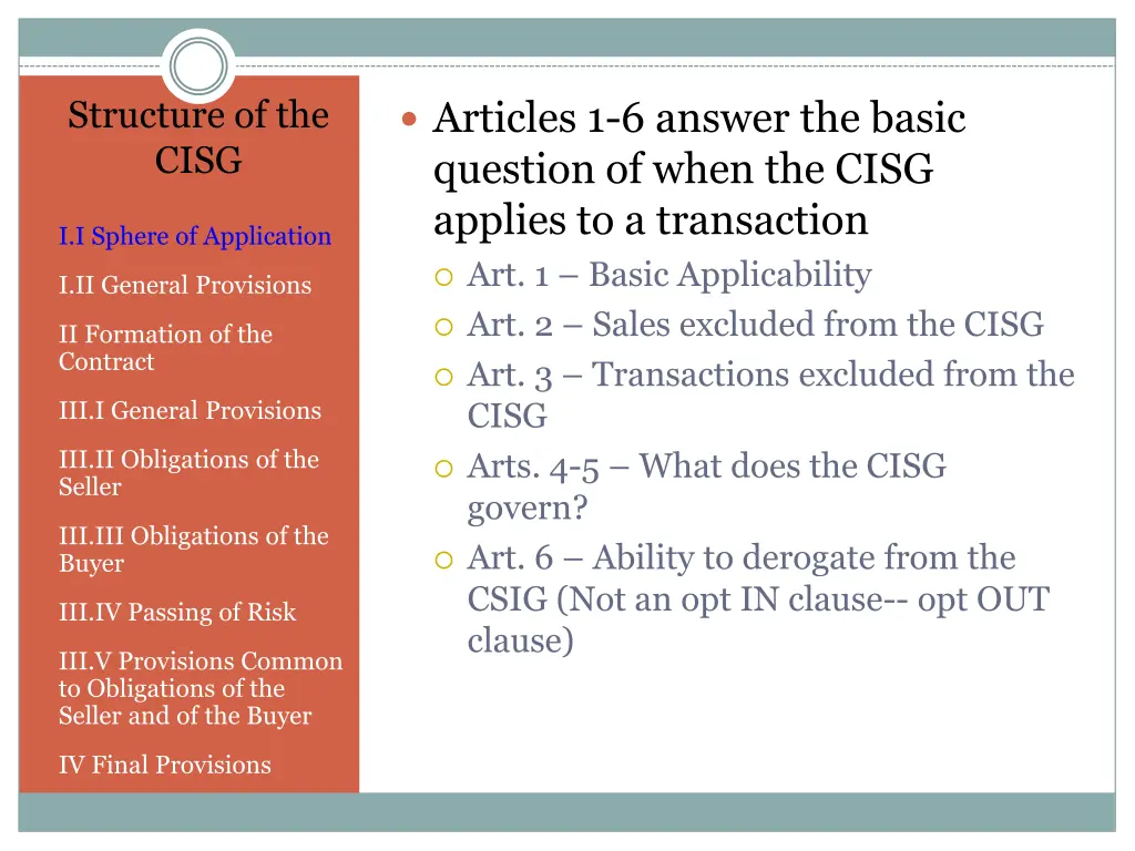 structure of the cisg
