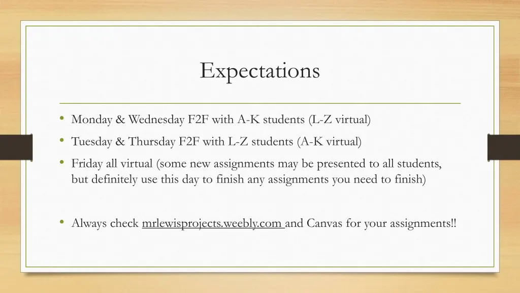 expectations