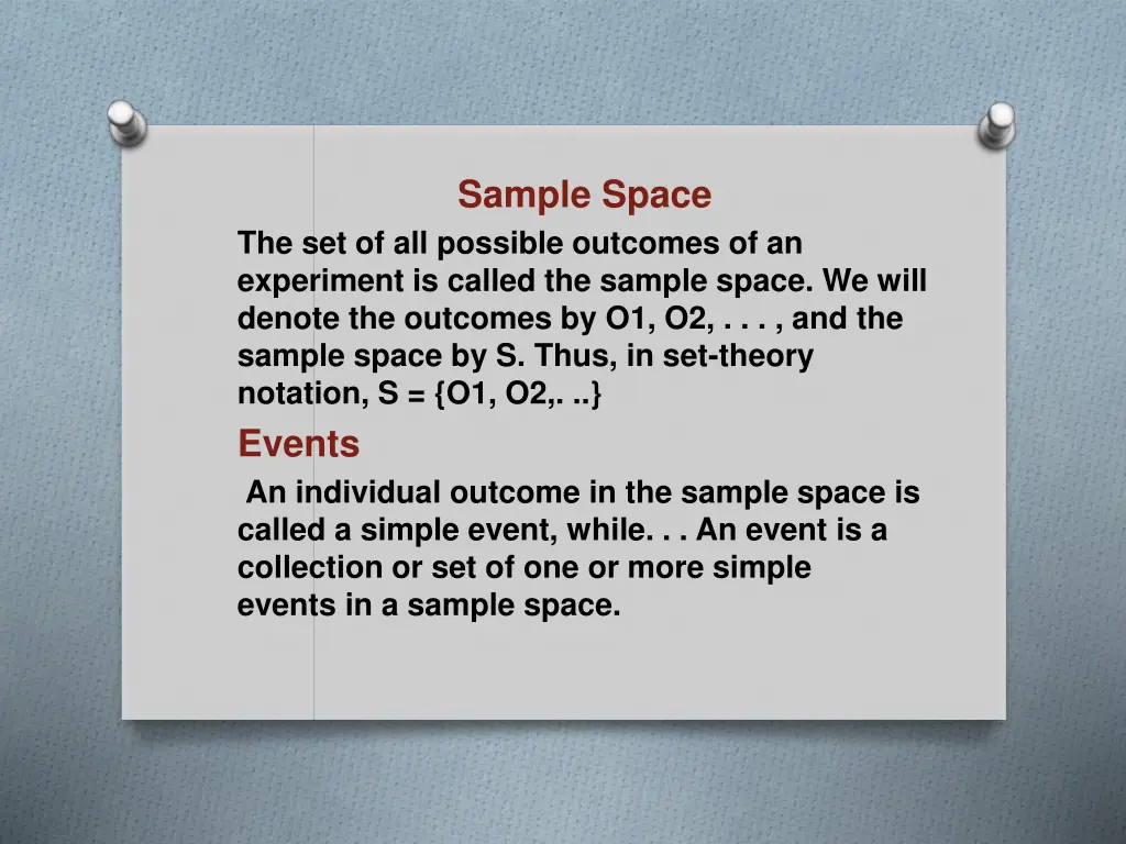 sample space