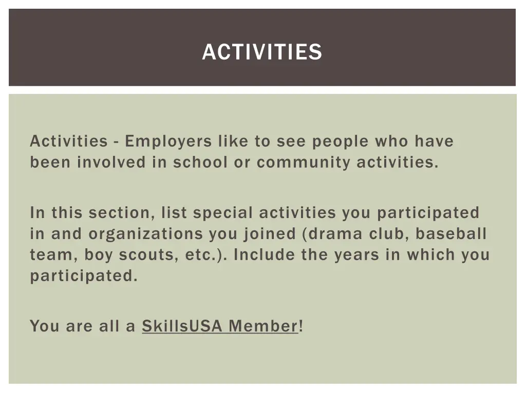 activities